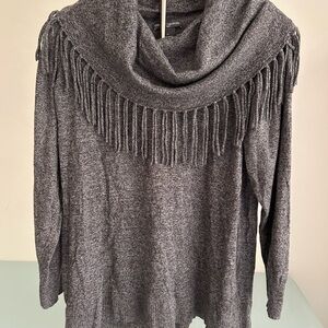 Chelsea & Theodore Charcoal Cowl Neck Sweater
